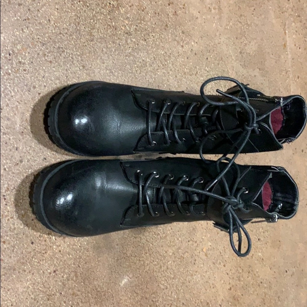 Black army style boots